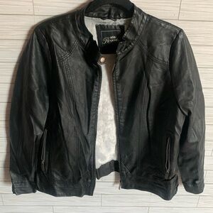Royalty Black faux leather bikers Women's Jacket